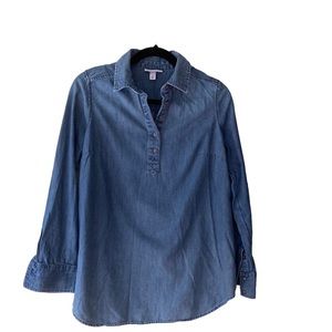 Liz Lange denim long sleeve maternity top s/p